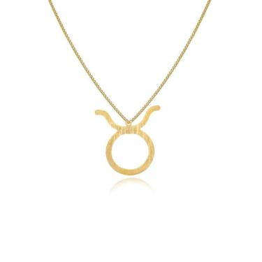 Imagem de Colar Personalizado Signo De Touro Folheado Em Ouro 18k