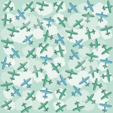 Imagem de Papel De Parede Infantil Aviões