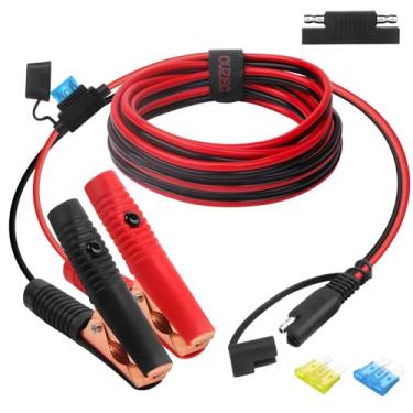 Imagem de CUZEC Clipe jacaré de bateria de 1,8 m 16AWG 15A para conector SAE/Adaptador de liberação rápida SAE de 12V para clipes jacaré cabo de desconexão rápida (CU10330B)