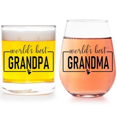 Imagem de Breezy Valley Presentes de Natal para mãe, pai, avô, tio, tio, conjuntos de copos de vidro