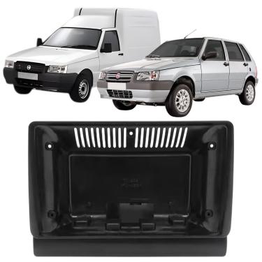 Imagem de Moldura 9 Polegadas Uno Mille Fiorino 1994 à 2013 Preta Painel Central Multimidia