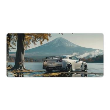 Imagem de JDM Car R35 Mount Fuji Reflexão Arte Grande Gaming Mouse Pad Base de Borracha Antiderrapante Tapete de Mesa Laptop Acessórios de Computador Suprimentos Bloco de Escrita para Escritório Casa 40 x 90 cm