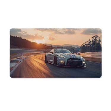 Imagem de FoRes JDM Tapete de mouse grande para jogos carro esportivo R35 velocidade pôr do sol tapete de mesa base de borracha antiderrapante acessórios para computador laptop suprimentos bloco de escrita para