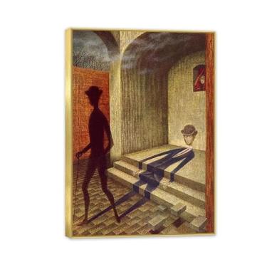 Imagem de Remedios Varo Pintura em Tela Fenômeno Pôster Remedios Varo Decoração de Casa Surrealismo Arte de Parede Imagem para Sala de Estar Quarto Banheiro Decoração de Parede 70 x 50 cm Moldura Dourada