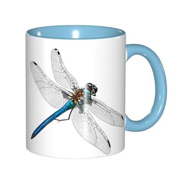 Imagem de Zeraoke Caneca de café criativa com estampa de libélula fofa, personalizada, presente para a família, tamanho de 325 ml, unissex