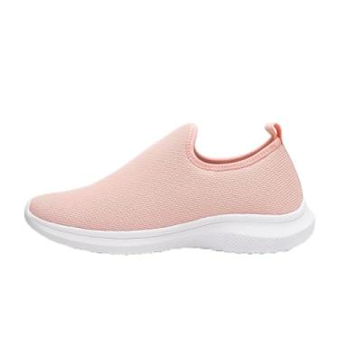 Imagem de Tênis Meia Feminino Confort Slip On Macio Leve Fácil Calço (Nude, BR, Adulto, Numérico, 37)