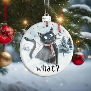 Imagem de Enfeites de Natal para pendurar em cristal de gato, enfeites de árvore de Natal feitos à mão, decoração de carro e casa - presentes de Natal, decoração de artesanato em acrílico, ideias de troca de