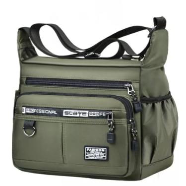 Imagem de Bolsa Grande capacidade de ombro mochila resistente impermeável Nylon Oxford masculino crossbody