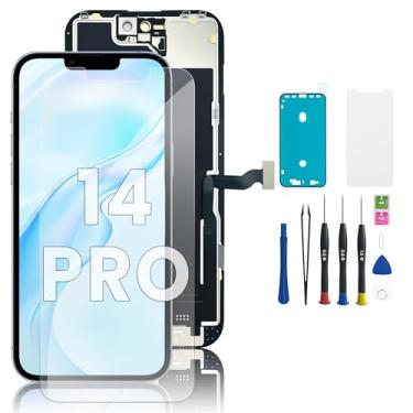 Imagem de Kit de substituição de tela LCD para iPhone 14 Pro com moldura e digitalizador, montagem completa com ferramentas de reparo e adesivo à prova d'água – para iPhone 14 Pro (6,1 polegadas)