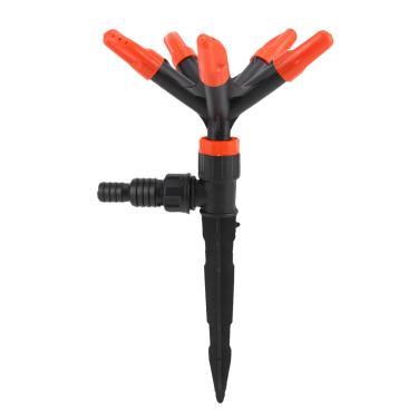 Imagem de Diydeg Aspersor de Gramado, Aspersor Giratório Automático de 360 ​​graus Cabeça de Aspersão Ajustável Com Pulverizador de água de 5 Bicos para Irrigação de Quintal de Gramado Rega de