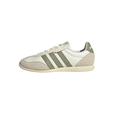 Imagem de adidas Tênis feminino Barreda Low, Branco/verde barraca/baunilha quente, 35