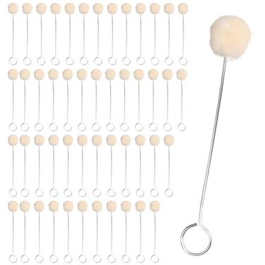 Imagem de 50 peças de pincel de bolas de lã, ferramenta de corante de couro, matrizes de corte de couro com cabo de aço inoxidável para coloração, colagem, douramento, artesanato, projetos de artesanato faça