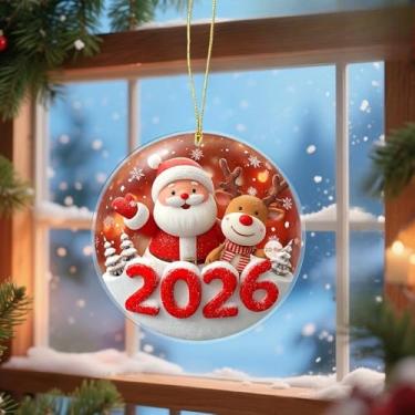 Imagem de Linda decoração de presente de ano novo para 2026, adequada para pendurar em espelhos retrovisores de carro e itens de decoração de casa (A)