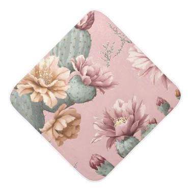 Imagem de Burbuja Toalha de banho para bebês Blooming Cacti - Toalha com capuz de musselina macia e absorvente para recém-nascidos, 89 x 89 cm
