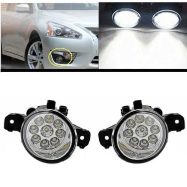 Imagem de Himongoo Par de 9 faróis de neblina dianteiros de LED para Infiniti M35 M45 G37 JX35 QX60 | Serve para OE 26155-89927 (RH) 26150-89927 (LH)