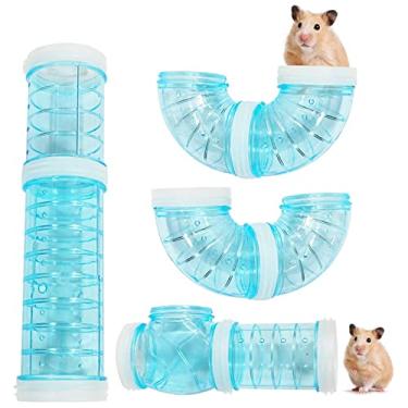 Imagem de Conjunto de Tubos para Hamster 8 Peças Cano Curvo Transparente Tunel Jaula Pet Conexão Criativa DIY Brinquedo Esportivo Externo com Buracos Ventilação e Pequenos Animais