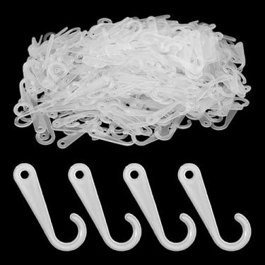 Imagem de pson Son 500 ganchos J de plástico de 3,8 cm, ganchos de exibição de varejo para meias, chapéus, luvas e roupas íntimas (transparente)