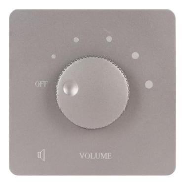 Imagem de lyrlody Controle de Volume de 50 W, Botão de Ajuste de Segurança Com 5 Engrenagens, Controlador de Volume, Painel Grande Sem Moldura, PC Retardador de Chamas para Alto-falantes (Cinza)