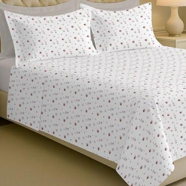 Imagem de Jogo de Cama 300 FIOS, várias estampas e tamanhos, 100% Algodão, Lençol Percal, 4 Peças - Bem Lunar (King, Bege Poá)