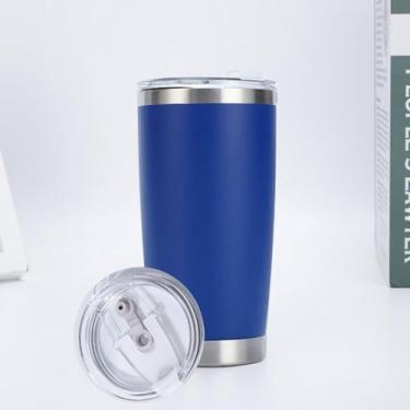 Imagem de CWPJUNDGP Caneca de carro de aço inoxidável de 590 ml, caneca de carro de camada dupla, isolamento térmico, isolamento térmico, copo mestre de gelo, grande capacidade