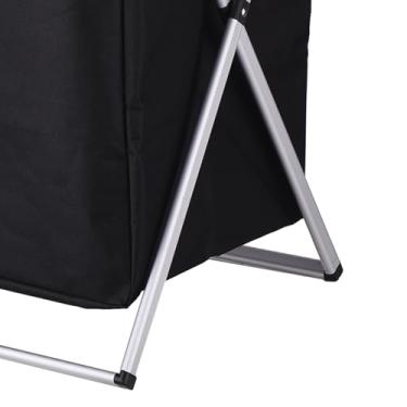 Imagem de HEEPDD Cesto de Roupa Suja, Com Tampa e Moldura de Alumínio para Quarto e Banheiro, Cor Bege 58x38x38cm Cesto de Roupa Suja, de Dobrável, Necessidades Diárias Domésticas (Preto)