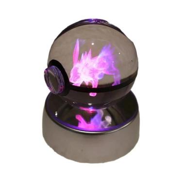 Imagem de Lâmpada De Cristal 3D Pikachu Gengar Mew Mewtwo Base De Figuras Presen