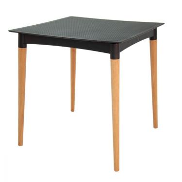 Imagem de Mesa Tramontina Laura Rattan 70cm Preto Pernas de Madeira