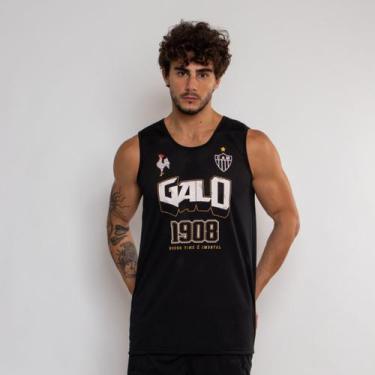 Imagem de Camiseta Regata Atético Mineiro Oficial Ala Do Galo Cor:PretoTamanho:G