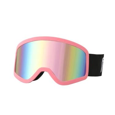 Imagem de DEPHILA Óculos de esqui para homens e mulheres, óculos de snowboard OTG anti-neblina 100% proteção UV óculos de neve para adultos (armação rosa)