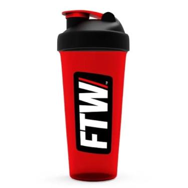 Imagem de FTW Coqueteleira Shaker 600 ml Vermelha para Academia - Click‑Lock, Fundo Arredondado, Design Slim