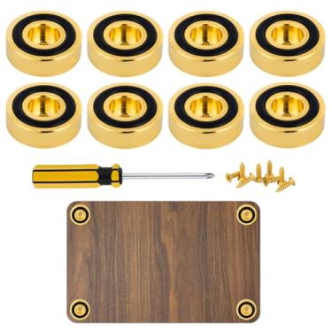 Imagem de 8un Pés Latão para Tábua Corte, 3cm Estabilizadores Antiderrapantes com Almofadas de Silicone e Conjunto de Parafusos Adequados para Proteção da Bancada