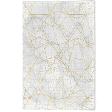 Imagem de Quebra-cabeças abstratos com textura de mármore branco para adultos 1000 peças, quebra-cabeças engraçados e divertidos para adultos, arte floral de animais fofos, 1000 peças, 75 x 50 cm