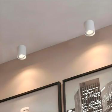 Imagem de 2 Spot Foco Direcionável Plafon Mini Sobrepor Branco Luz03