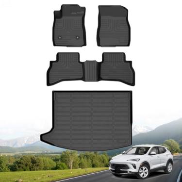 Imagem de Hutisya - Tapetes de chão e forro de carga adequados para Buick Encore GX AWD 2020-2026 (bandeja de argoeira na posição do convés superior), proteção para todos os climas, antiderrapante e durável