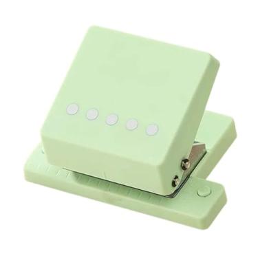 Imagem de UGPLM Perfurador de Papel Manual Portátil e Leve com 5 Furos para Diários, Cartões, Álbuns de Recortes e Agendas A4, Luz Verde