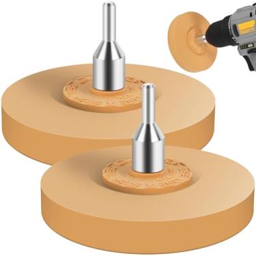 Imagem de BXUYAOXMC Removedor de decalque com 2 peças, roda de borracha de 10 cm, ferramenta de remoção de decalque com adaptador, borracha multiuso, borracha segura, removedor, adesivo de roda para remover