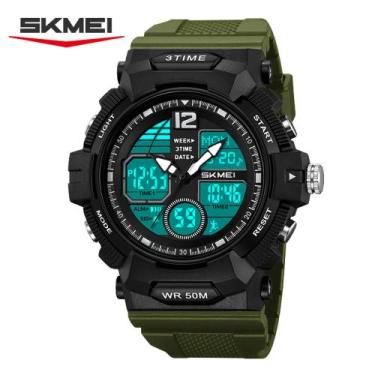 Imagem de Relógio Masculino Skmei 2354 Digital Prova D'água 50m Shock Verde-musg