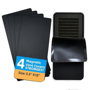 Imagem de Cobertura de ventilação magnética 14 cm x 30 cm, capas de ventilação magnéticas para piso e teto da casa, capa de ventilação magnética preta para registro de saída de ar, bloqueador de ventilação de
