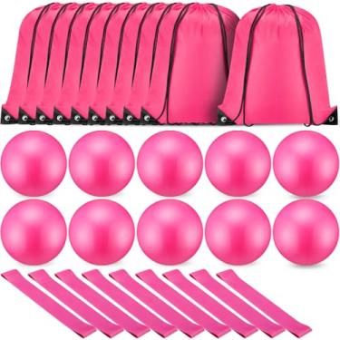Imagem de Soulchen 30 bolas de pilates para exercícios de 23 cm com bolsas de faixas de resistência de 11 a 13 kg para conjunto de equipamentos de exercícios para ioga, estabilidade, treinamento de barra