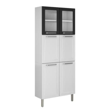 Imagem de Paneleiro Duplo Vidro Itatiaia Aço 6 portas Branco e Preto Tarsila