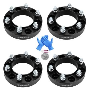 Imagem de Autodevil 6 x 5,5 espaçadores de roda 3,2 cm (6 x 139,7 mm) PCD 106 mm furo do cubo M12x1,5 pinos adaptadores de roda CNC de alumínio 4 peças acessórios de roda de carro peças adequadas para Tacoma