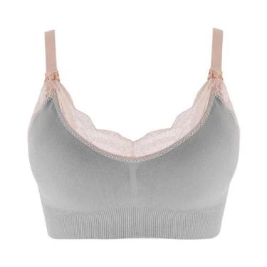 Imagem de Sutiã De Amamentação Sem Fio Em Renda Macia, Sem Costura E Respirável,