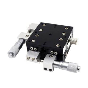 Imagem de Plataforma de deslocamento manual, eixo XY 70 * 70 mm, LY70-R LY70-L LY70-C, estação de corte de mesa deslizante de micrômetro novo tipo de trilho cruzado (LY70-L)