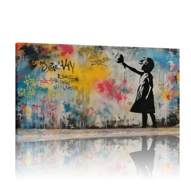 Imagem de Banksy Posters and Prints, Banksy Canvas Wall Art Grande, Banksy Art Wall Decor Canvas, Banksy Extra Large Wall Art Print - (25x50cm)10x20 polegadas sem moldura