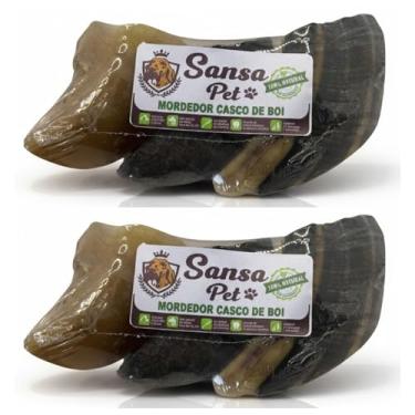 Imagem de Casco de Boi 100% Natural Desidratado 6 Unidadaes Remove Tártaro Anti Estresse Kit 2 Pacotes