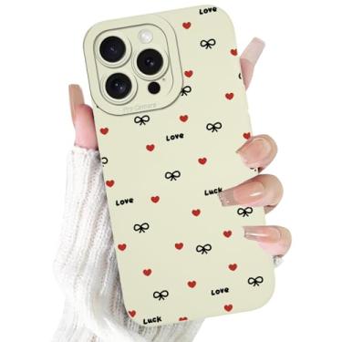 Imagem de FBHGLOA Capa de telefone para iPhone 15 Pro Max de 16,7 cm, linda capa de celular com laço de laço e laço estético, estampa de fita de silicone macio, design de proteção de moldura de laço