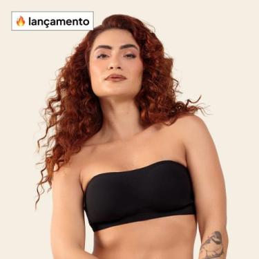 Imagem de Sutiã Comfort Line sem alça Sem Alça Com Sustentação Fita Up, Preto, P