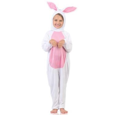 Imagem de Fantasia de Páscoa Coelho Branco e Rosa Infantil com Capuz - Sulameric