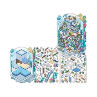 Imagem de Adesivo 3D Kawaii De Paisagem Do Fundo Do Mar DIY, Cena De Cabana Para