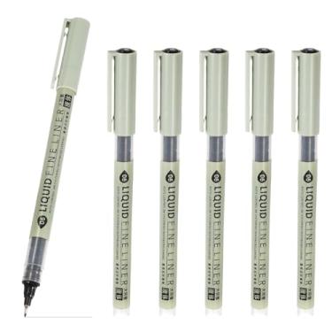 Imagem de PATIKIL Canetas Fineliner, 6 peças pretas 08 0,5 mm marcadores fineliner à prova d'água canetas de desenho de arquivo aquarela conjunto de suprimentos de arte para esboços, diário, scrapbook